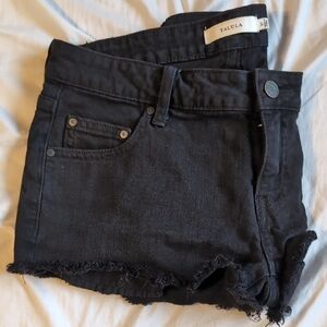Talula Charcoal Denim Cutoff Shorts
